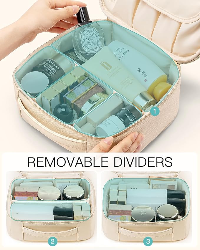Vlando Personalized Birthday Gift,Travel Makeup Case Bag with Zipper,Bridesmaid Gifts for Wedding Day, Teen Girl Trendy Stuff(Letter H)