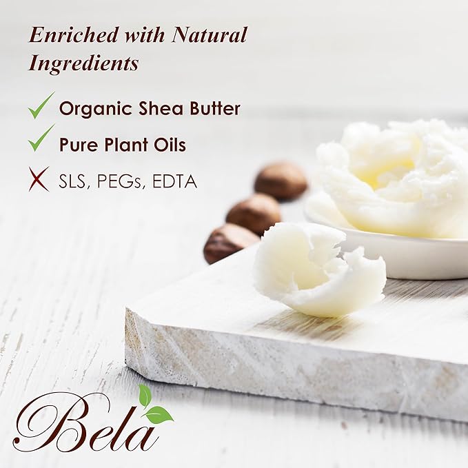 BELA Sandalwood Soap 3.3 OZ, Pack of 6 French Triple Milled Bar Soap with Organic Shea Butter, Hand, Face and Body Wash Bar, Made in Australia