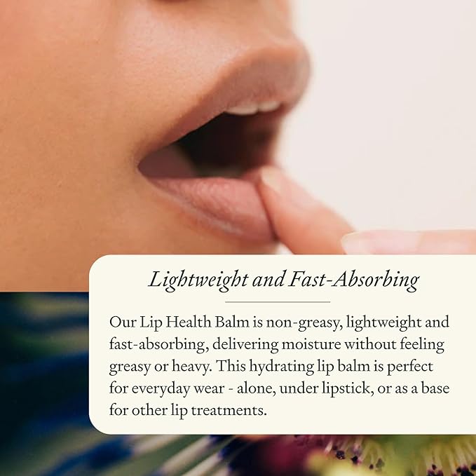 Lip Health Balm - Plant Flavonoid Complex - For Dry, Cracked Lips - Helps Cold Sores - Intense Daily Moisture - Soft, Smooth & Hydrating - Lightweight, Nourishing Formula - 0.17 oz