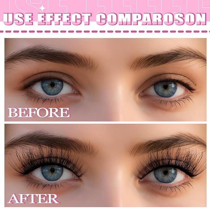 8Pairs Wispy Mink Lashes Fluffy Eye Lashes Natural Look 5D Volume Fake Eyelashes Pack 3D622 by BTLLSSH