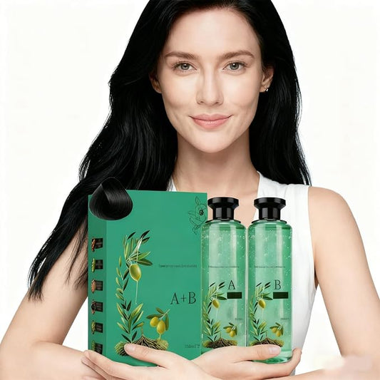 2026 New Haircolor for Gray Hair Coverage, Hair Dye for Women Dark Brown, Long-Lasting Botanical Essential Oil Hairdye, Nourishing Plant-Based Hairs Colo, Women and Men, Gray Coverage (Dark Brown)