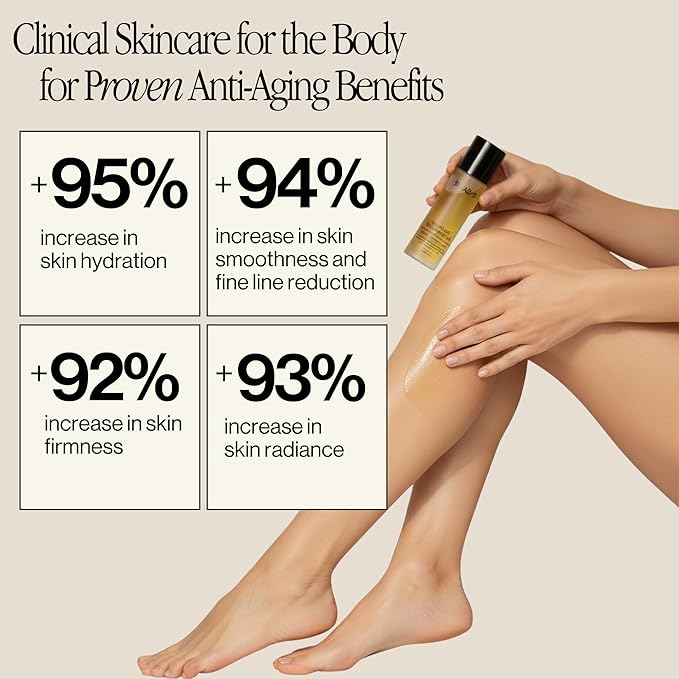 Body Firming Oil for Skin Firming and Tightening with Collagen, Bakuchiol, Squalane Oil, Vitamin E, Anti Aging Treatment, Anti Cellulite Massage Oil Cellulite Remover for Legs, Non Toxic, Non Greasy