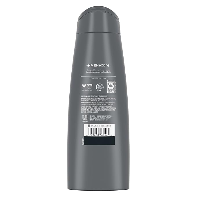 DOVE MEN + CARE Fortifying 2-in-1 Shampoo and Conditioner Fresh and Clean with Caffeine 4 Count For Everyday Care Helps Strengthen and Nourish Hair 12 oz