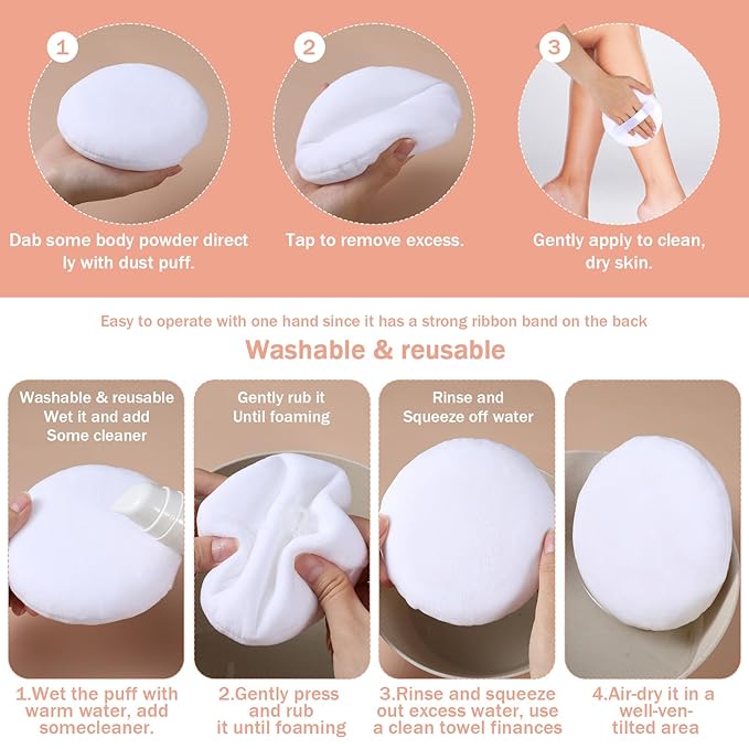 4 Pcs 5 Inch Pink Body Powder Puff Large Loose Talcum Powder Puff Pink Soft Air Cushion Makeup Blending Sponges for Liquid Cream Foundation Women Bath Body Makeup Face Round