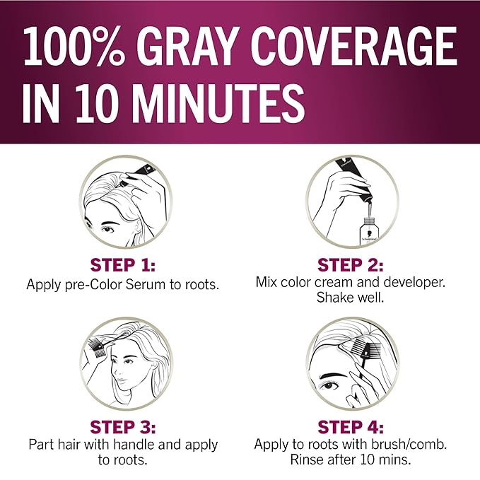 Schwarzkopf Keratin Root Permanent Hair Color Kit, 6.0 Light Brown, 1-Application Root Touch-Up with Collagen & Vitamin B6, Complete Gray Coverage, Precision Brush, All Hair Types & Textures