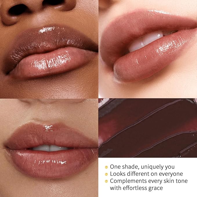Honey Lipstick Sheer Tinted Lip Balm, Hydrating & Nourishing, Natural Glossy Finish, Moisturizing Lip Color for All Skin Tones Women, Black
