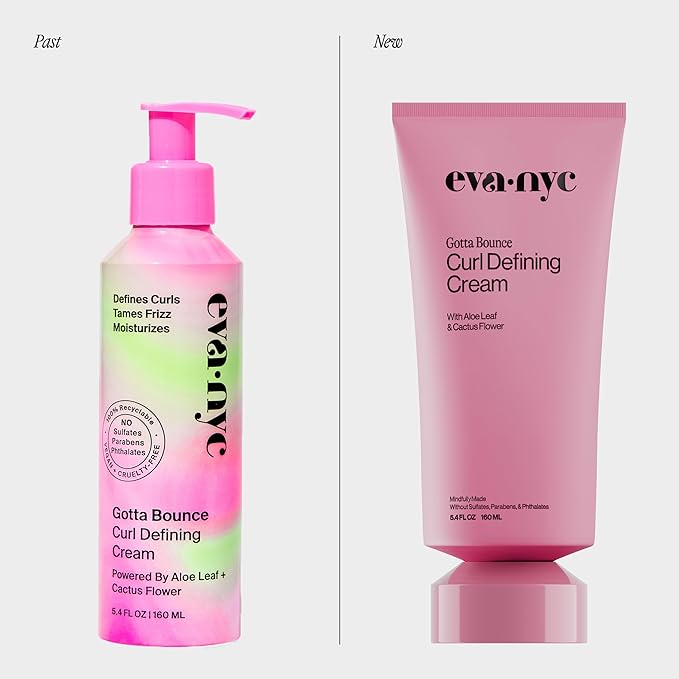 Eva NYC Curl Enhancing Styling Cream - Reduce Frizz + Hydrate with Aloe Leaf + Cactus Flower - Define Curl Pattern for Soft, Bouncy Hair - Sulfate + Paraben Free - Melon + Iris Scent - 5.4 fl oz