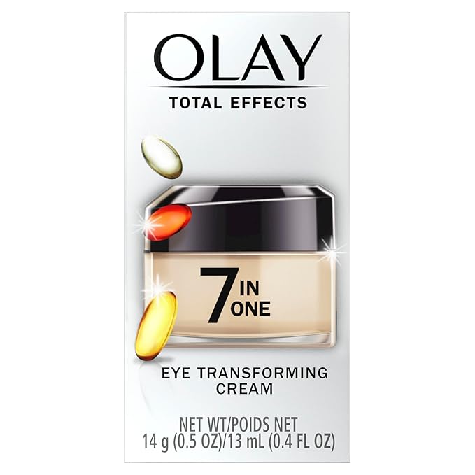 Olay Eye Cream, Total Effects Anti-Aging Treatment, 7-in-1 Hydrating, Evens Tone, Brightens, Smooths Line Lines, Minimizes Look of Pores, Firms, Reduces Dark Spots - Fast Absorbing, 0.5 Oz