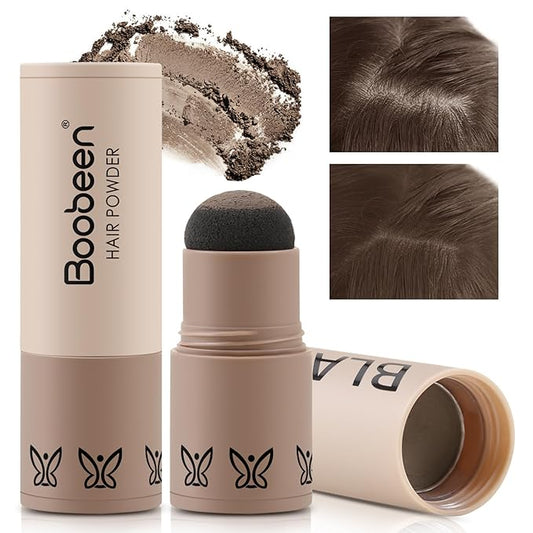 Boobeen Hairline Powder Stick, Root Touch Up and Hair Shadow Powder Stick, Waterproof Hairline Filler to Cover Gray Hair, Thinning Hair