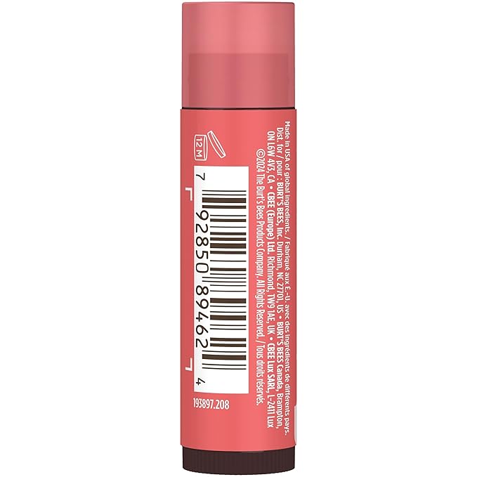 Burt's Bees Lip Tint Balm with Long Lasting 2 in 1 Duo Tinted Balm Formula, Color Infused with Deeply Hydrating Shea Butter for a Natural Looking Buildable Finish, Soft Hibiscus (2-Pack)