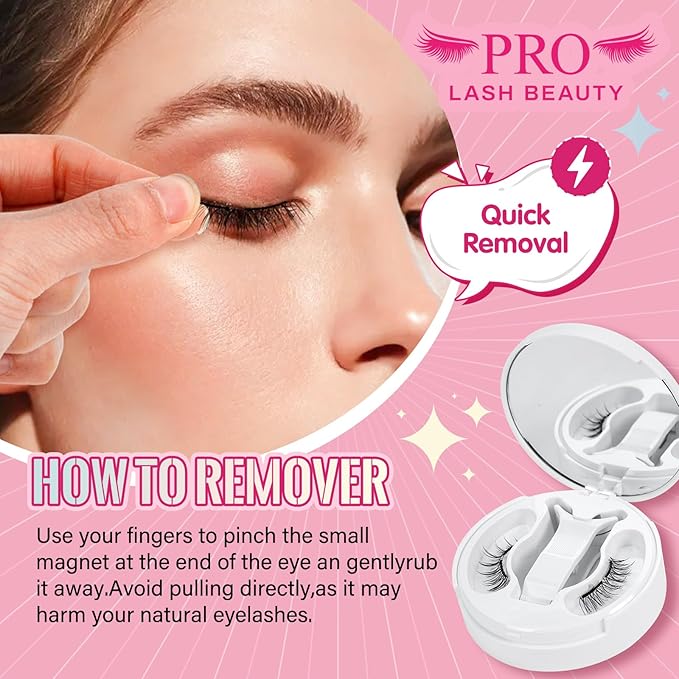 Magnetic Eyelashes Soft Magnetic Lashes With Applicator,3s Application 1s Removal No Glue Needed Long Lasting and Reusable Soft Magnet Lashes Waterproof Cruelty Easy To Wear (1Pair,Frisky)