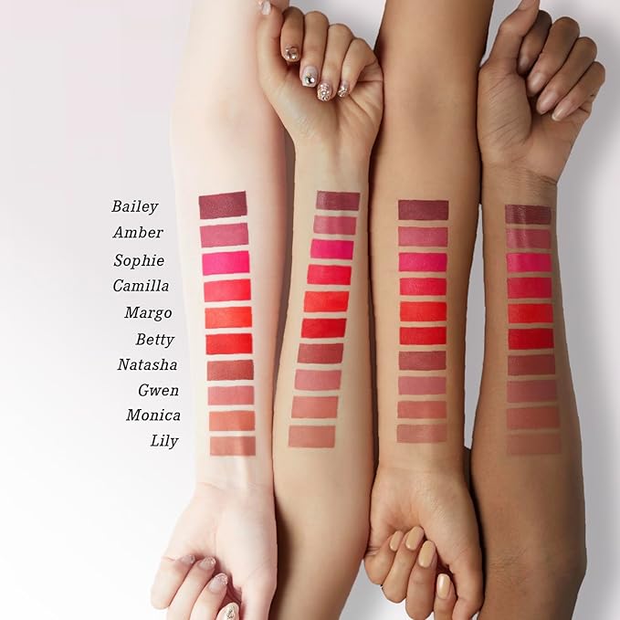 DEARDAHLIA Lip Paradise Effortless Matte Lipstick (Bailey) - Vegan Silky Matte Lipstick with Wightness, Long-Lasting and High-Pigment Color, Dahlia Petal-Shaped Tip for Easy Use. 0.11 oz