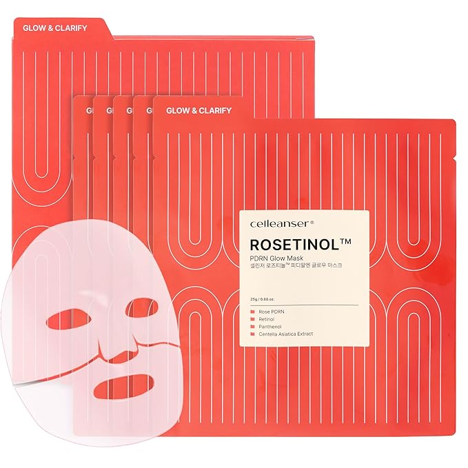 ROSETINOL™ PDRN Glow Mask – Smooth, Healthy Glow Skin Hydrogel Facial Mask with Rose PDRN & Retinol (25g x 5ea.)