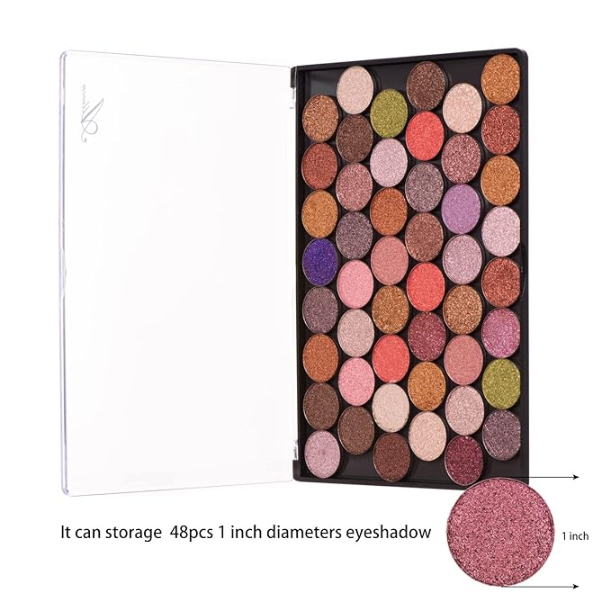 Allwon Large Empty Magnetic Transparent Plastic Makeup Palette for Eyeshadow Lipstick Blush Powder (Pack of 2)