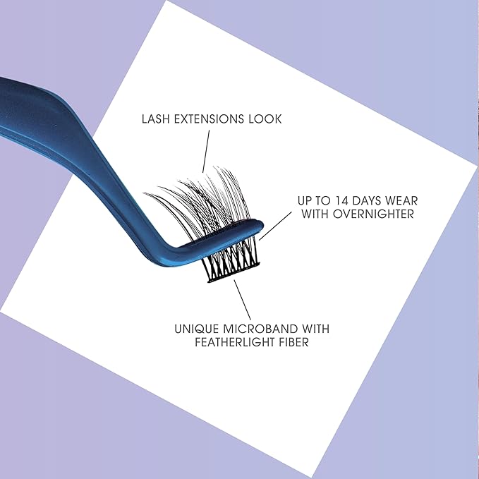 FALSCARA Clear Band False Eyelashes, Lash Extension Kit, Feathery & Wispy, Natural Volume, 8mm-10mm-12mm, Includes Bond & Seal, Precision Applicator & 36 Lash Clusters