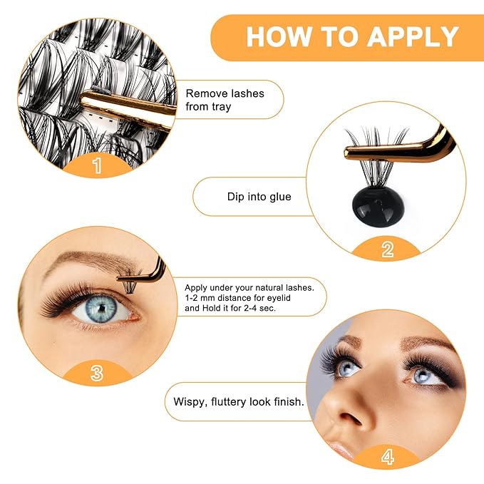 B&Q Lash Clusters 30D 50D-C-9-16MIX LASH Individual 280 Clusters False Eyelash 9-16MIX Lash Clusters Extensions DIY Eyelash Extensions at Home (30D 50D,C-9-16MIX)