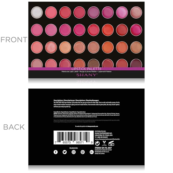 SHANY The Masterpiece 32 Color Lipstick Lip Gloss Sheer Lip Palette - THAT FIRST KISS