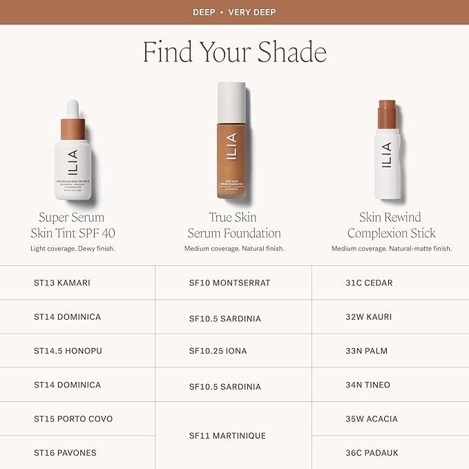 ILIA - Skin Rewind Complexion Stick - Foundation + Concealer + Skincare | Non-Toxic, Vegan, Cruelty-Free, Clean Makeup (31C - Cedar, 0.35 oz | 10 g)