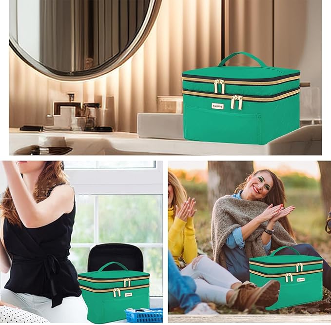 8.8L Makeup Travel Bag Women, Large Cosmetic Case, Makeup Bag Organizer Box Travel-Size Accessories Bottles, Brushes, and Skin Care Products, Toiletry Bag for Women 2.33 GAL