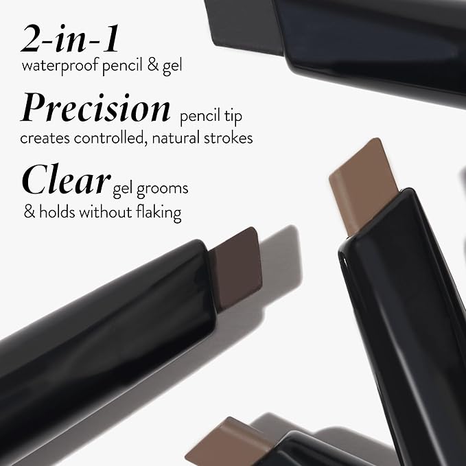 LAURA GELLER NEW YORK Sculpt-n-Stay Waterproof Brow Pencil & Gel- Dark Brown