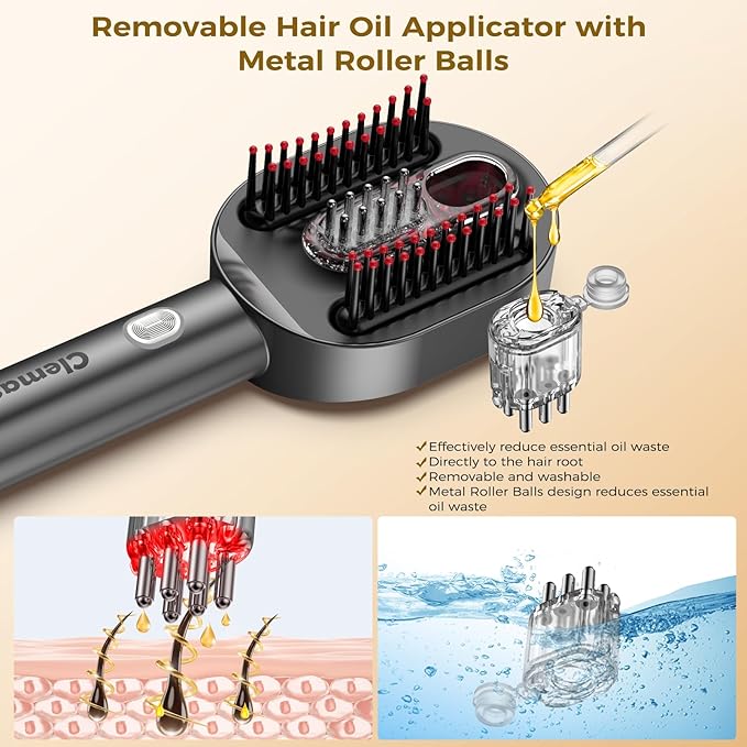 Scalp Massager Comb and Brush, Waterproof 2 in 1 Hair Oil Dispenser, 3 Massage Modes Electric Comb for Hair Care and Relaxation, Handheld Portable Hair Massager Scalp,Gifts for Men Women