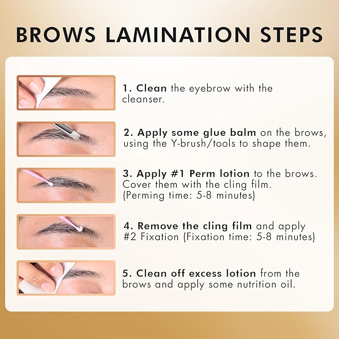 Lash Lift Kit & Eyebrow Lamination Kit, 2-in-1 Solution, At-Home Brow Lamination, Beginner/Professional, Eyelash Lift, 15 Applications, Lasts 6-8 Weeks, DIY Brow & Lash Perm - ABLK1