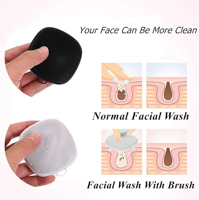 Face Scrubber2Pack Silicone Face Scrubber for Men, Facial Cleansing Brush Silicone Face Wash Brush Manual Waterproof Cleansing Skin Care Face Brushes for and Exfoliating
