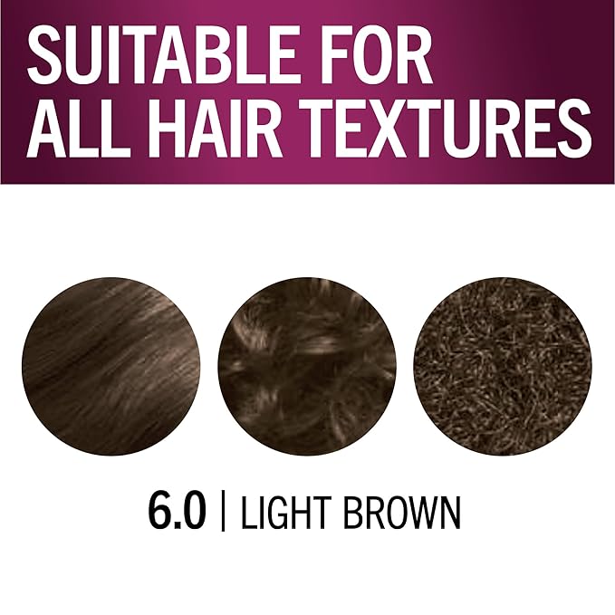 Schwarzkopf Keratin Root Permanent Hair Color Kit, 6.0 Light Brown, 1-Application Root Touch-Up with Collagen & Vitamin B6, Complete Gray Coverage, Precision Brush, All Hair Types & Textures