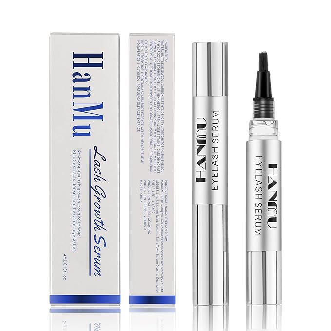 HANMU Eyelash Growth Serum, Non-Irritating Eye Lash Serum,For Rapid Enhancement of Eyelash Growth - Fuller, Faster, Longer, Premium Lash Enhancer-4ml