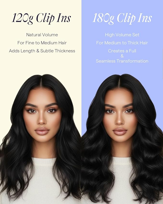 Full Shine Thick Hair Extensions Clip ins 26 Inch 180 G Long Black Hair Extensions Black Extensions Clip in for All Over 7 Pcs