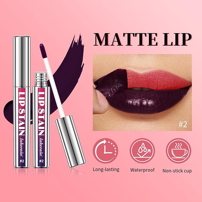 Petansy Peel Off Lip Tint 3 Colors Detachable Lip Liner Long Lasting Waterproof Matte Lip Gloss Liquid Lipstick Pigmented Lip Pencil (3Colors/Set)