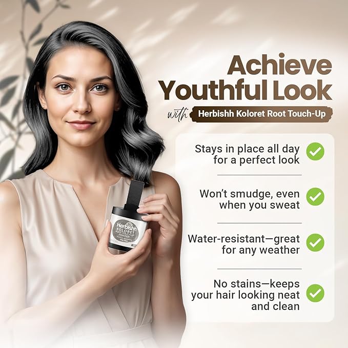 Koloret Root Touch Up Powder– Gray Powder for Women & Men, Instant Root Cover Up for Gray Coverage, Hairline Concealer for Thinning Hair & Bald Spots, Water-Resistant & Smudge-Proof, 10g