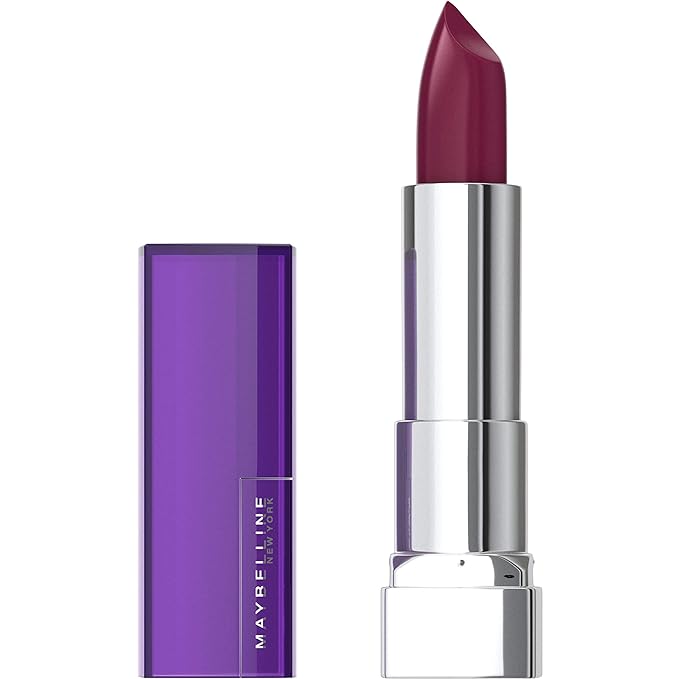 Maybelline Color Sensational Lipstick, Lip Makeup, Cream Finish, Hydrating Lipstick, Nude, Pink, Red, Plum Lip Color, Berry Go, 0.15 oz; (Packaging May Vary)