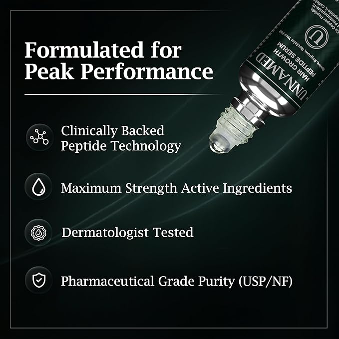 Unnamed Hair Growth Peptide Serum for Thinning Hair | Copper Peptide Hair Growth Serum (GHK‑Cu), Multi-Peptide + Caffeine | Boosts Hair Density, Reduces Shedding | Scalp Serum for Women & Men