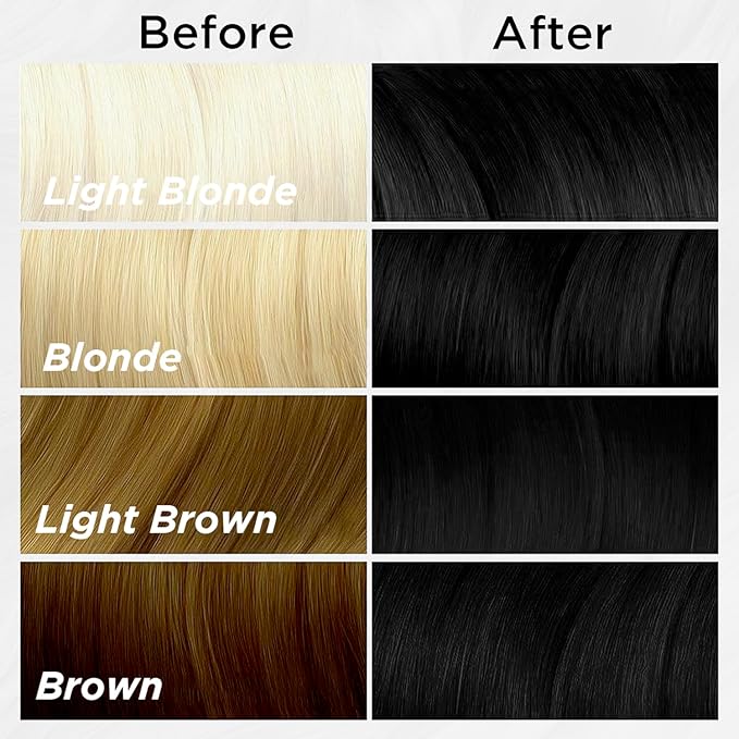 MOEHAIR Semi-Permanent Hair Color | Dark Blue Hair Dye 8 Oz | No Ammonia, Sulfate or Paraben | Vegan & Cruelty-Free | Voodoo Serenity Blue Hair Color (Black)