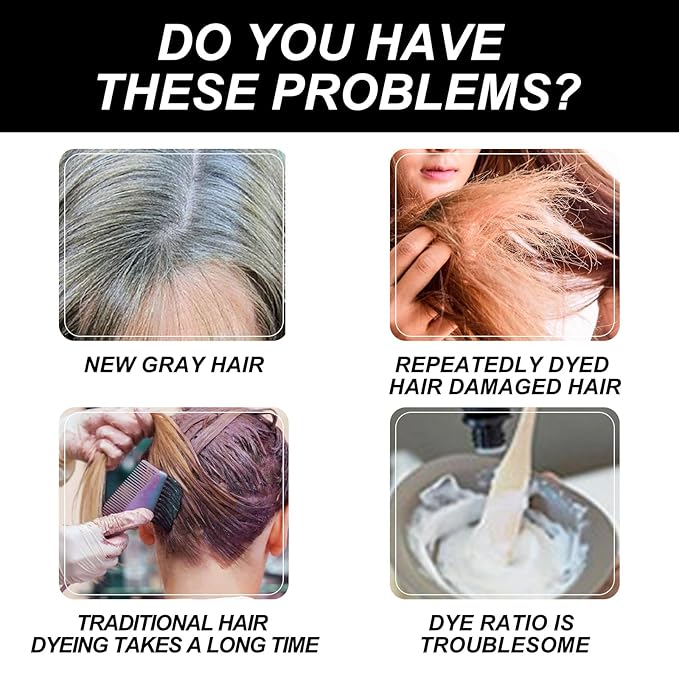 Nourishing Plant-Based Hair Color,Single Agent Floral Dye,Long Lasting Natural HairDye Shampoo,Plant Single Dose Floral Fragrance Dye,Plant Based HairDye for Gray Hair Coverage Women (Dark Brown)