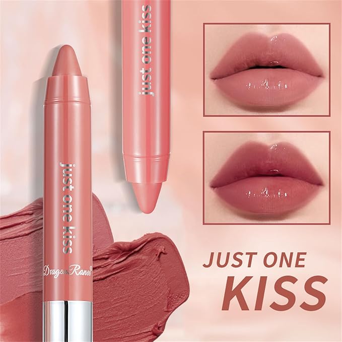 BONNIE CHOICE 6Pcs Moisturizing Gloosy Nude Lipstick Set, Waterproof Long Lasting Non-Stick Cup 24 Hour Nude Mauve Red Lip Crayon Pencil Makeup Lip Liner Pen Set for Women Gifts (Lip Crayon B)