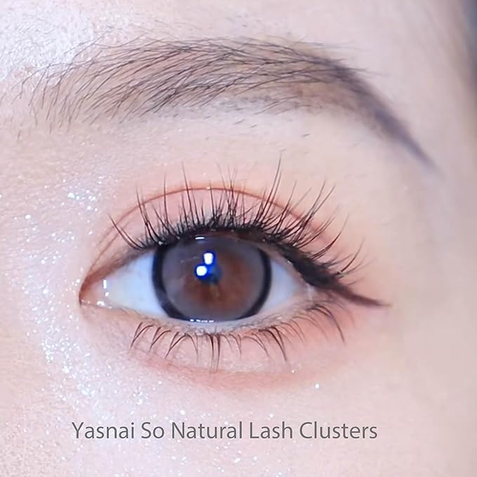 Lash Clusters Natural Look Wispy C Curl Lash Extensions, Natural Lash Clusters Clear Band 8-12MM 168pcs DIY Eyelash Extension, Yasnai Individual Eyelash Clusters DIY at Home