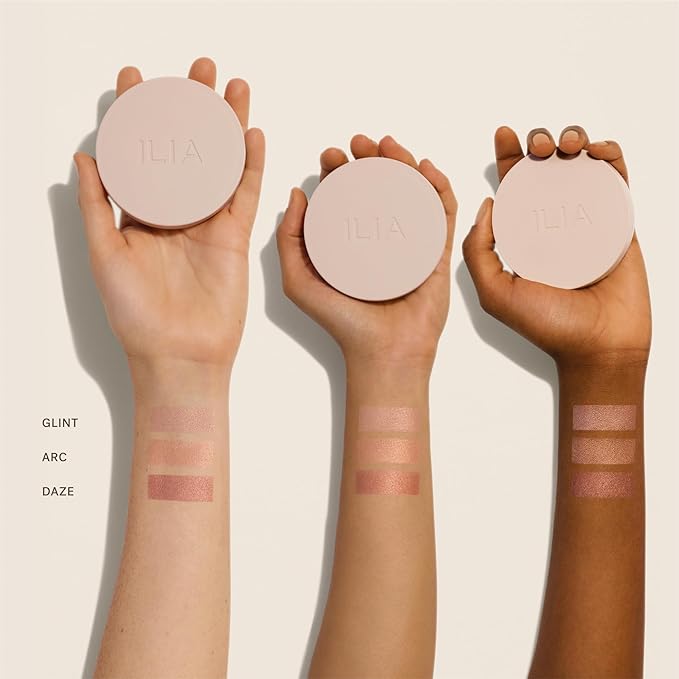 ILIA - Lightshift Cream Highlighter | Non-Comedogenic, Long-Lasting, Vegan, Cruelty-Free | Weightless, Seamless, Silky Highlighter (Glint - Soft Champagne, 0.27 oz | 7.8 g)