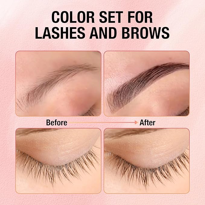 Lash Color Kit Brown Professional Lash and Brow Color Kit with Natural Effects Long Lasting Lasts 4 Weeks Easy to Use for Salon & Home Use