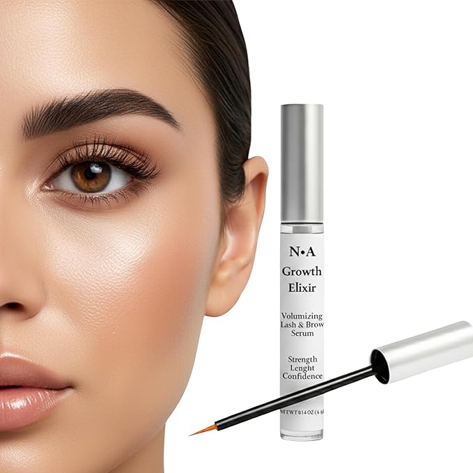 N•A Growth Elixir Lash & Brow Serum - Advanced Biotinoyl Tripeptide-1 Peptide Formula for Longer, Thicker, Fuller Lashes - Prostaglandin-Free, Vegan, Cruelty-Free - Professional Grade (0.14 oz / 4mL)