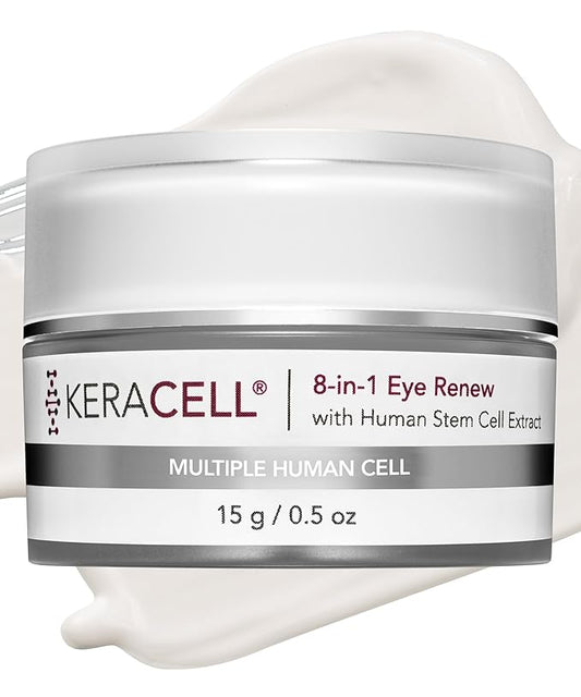 Eye Cream Anti Aging Solution – 8-in-1 Renew Cream with MHCsc Technology – Under Eye Cream for Dark Circles - Reduces Puffiness, Fine Lines, Wrinkles – With Peptides & Cucumber - 0.5 oz
