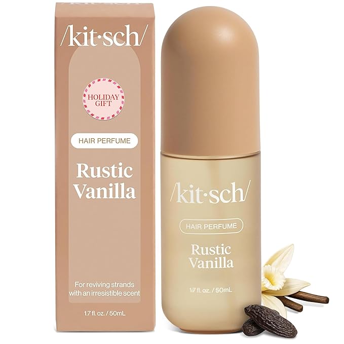 Kitsch Hair Perfume for Women - Rustic Vanilla | Clean, Deodorizing & Patented Odor-Eliminating Technology Hair Spray & Body Mist - Freshen Hair, Pillows - Warm Tonka, Vanilla & Cedar Blend - 50 mL