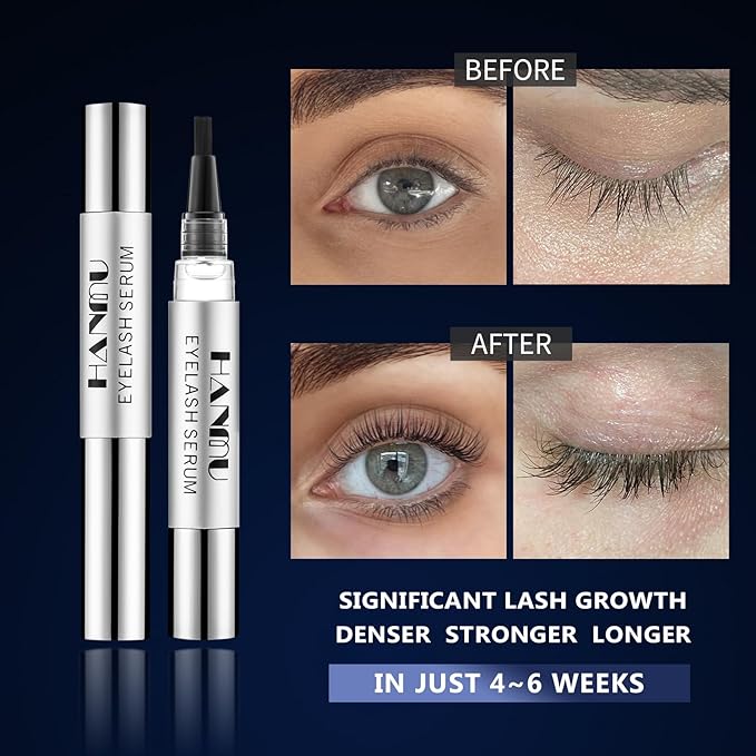 HANMU Eyelash Growth Serum, Non-Irritating Eye Lash Serum,For Rapid Enhancement of Eyelash Growth - Fuller, Faster, Longer, Premium Lash Enhancer-4ml