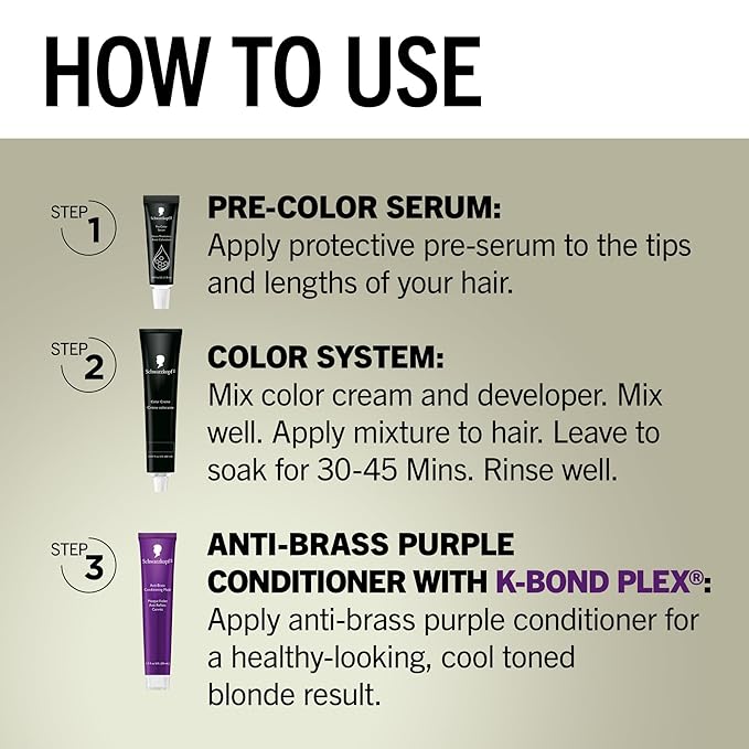 Schwarzkopf Keratin Blonde Hair Dye, 11.0 Natural Blonde, Professional Quality Hi-Lift Permanent Hair Color, Bond Enforcing System Helps Prevent Breakage* Pre-Color Serum & Purple Conditioner Included