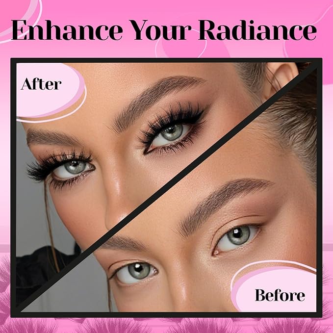 Veleasha Lashes Fluffy Eyelashes 5D Volume Cat Eye Lashes Soft False Eyelashes Handmade Fake Lashes 10 Pairs Pack Luxury Fake Eyelashes Dramatic Strip Lashes Wispy Look Like Extensions (D15)