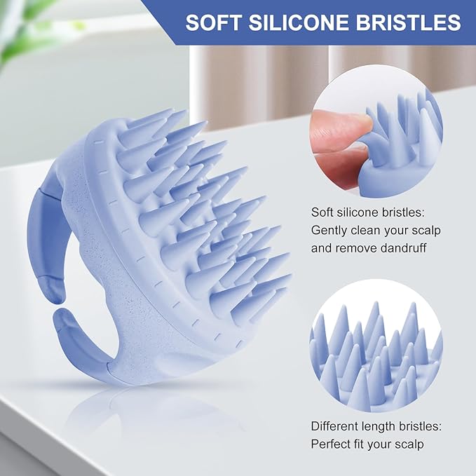 SetSail Hair Scalp Massager Shampoo Brush, Soft Silicone Hair Scalp Scrubber with Ergonomic Handle Dry and Wet Use Hair Scalp Brush for Hair Growth, Dandruff Removal, Blood Circulation for Women Men