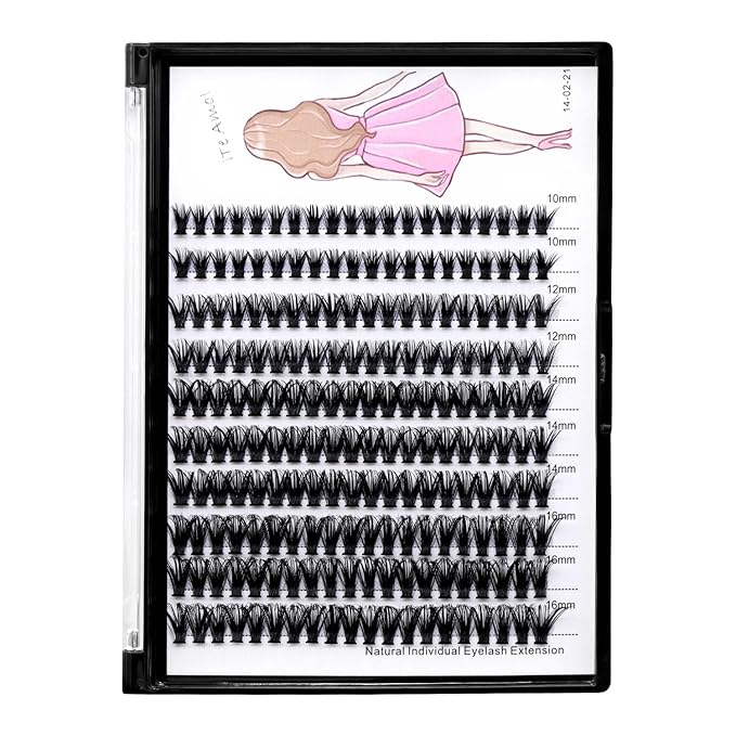 8-22mm to Choose 20D/40D/60D/80D/100D Individual False Eyelashes Makeup Cluster Eyelashes Thickness 0.07mm D Curl Natural long Black Soft 3D Eye Lashes Extensions (40D-10-12-14-16MM Kit)