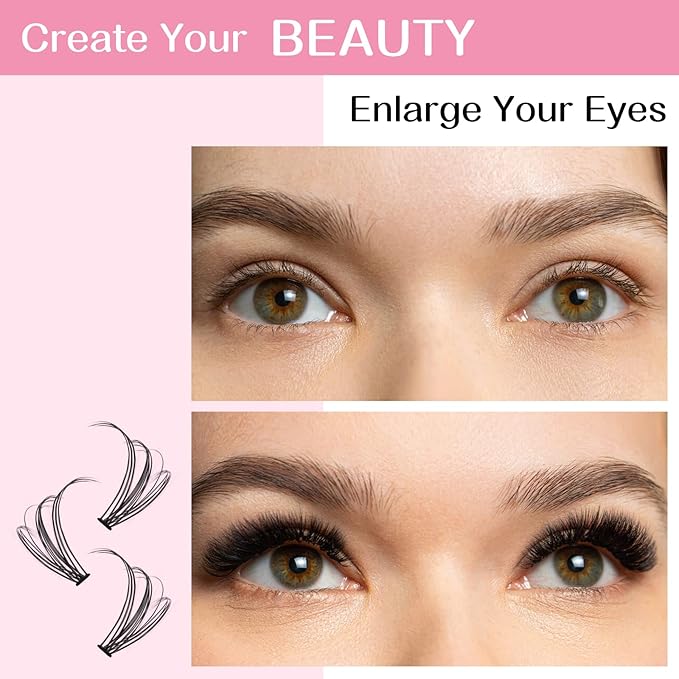 280 Pcs Individual Lashes 20D-C-0.07-9-16mix Cluster Lashes 10D 20D C D Curl Wispy Lashes Bottom Lashes DIY Lashes At Home（20D-C-0.07-9-16mix）