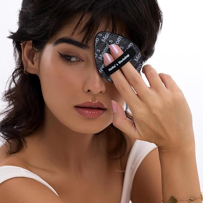 Momo's Workshop 1Pack Denim Makeup Sponge, Black Rubycell for Full Coverage & Fast-Drying Foundation, Firm Bounce for Flawless Matte Finish